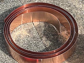 Copper sheet to deter slugs